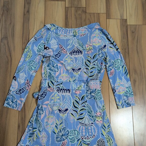 EUC! Lilly Pulitzer Jessalynne Romper Blue Peri Lapis Lanterns Size XS $178 - Picture 14 of 14